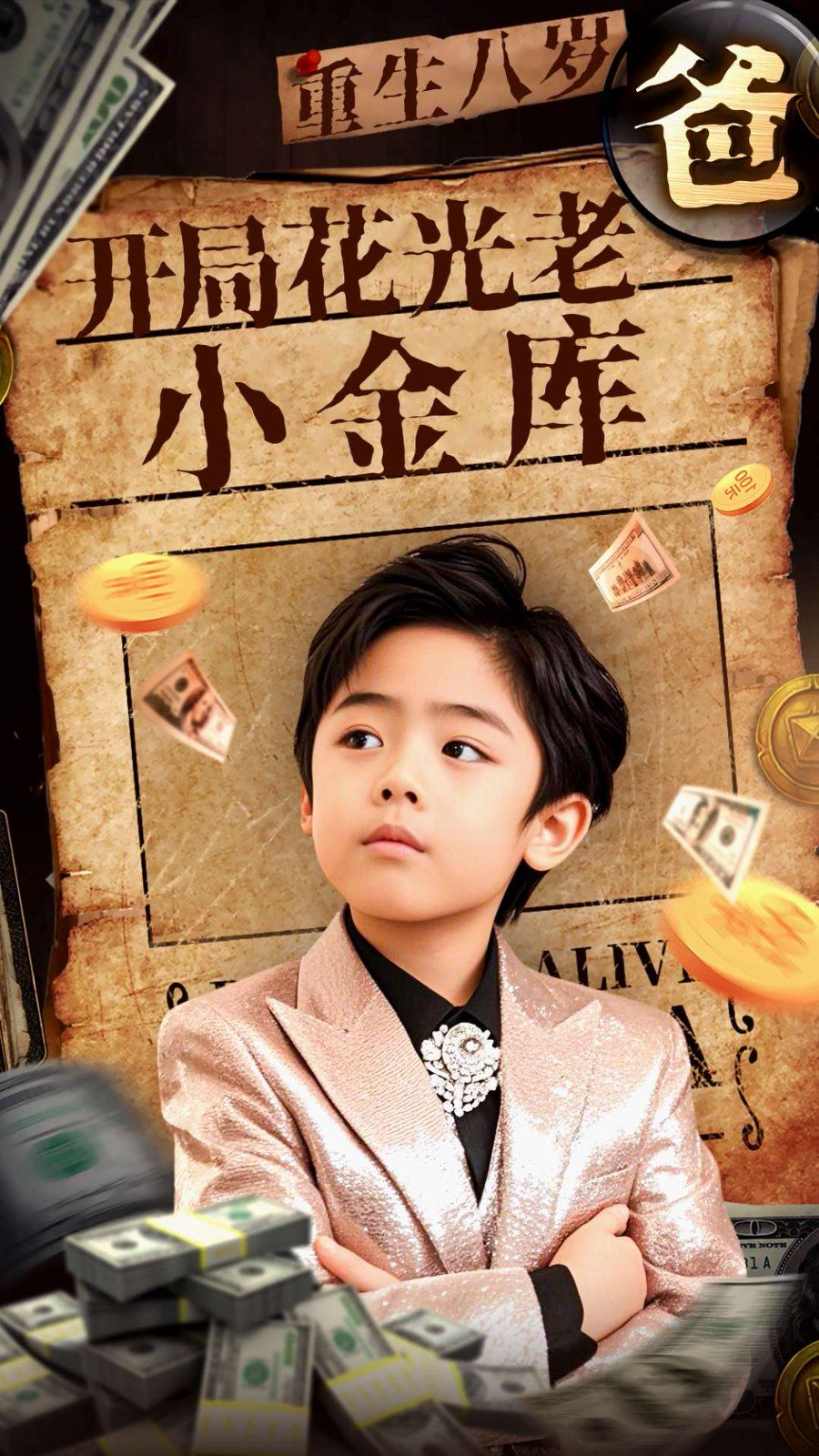 《重生八岁，开局花光老爸小金库》海报